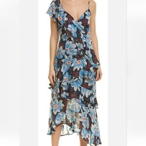 LA MAISON TALULAH PRINTED MIDI DRESS SIZE L